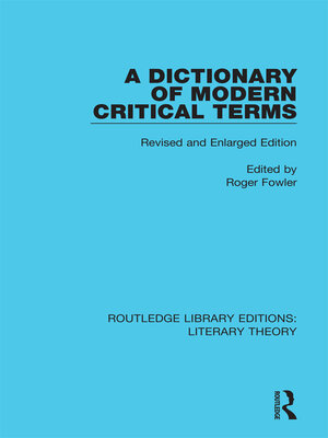 cover image of A Dictionary of Modern Critical Terms